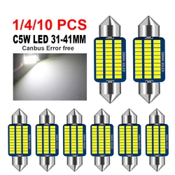 1/4/10 PCS C5W LED Bulbs Canbus Error Fee Festoon 31mm 36mm 39mm 41mm For Car Interior Dome Reading Trunk License Plate Lights