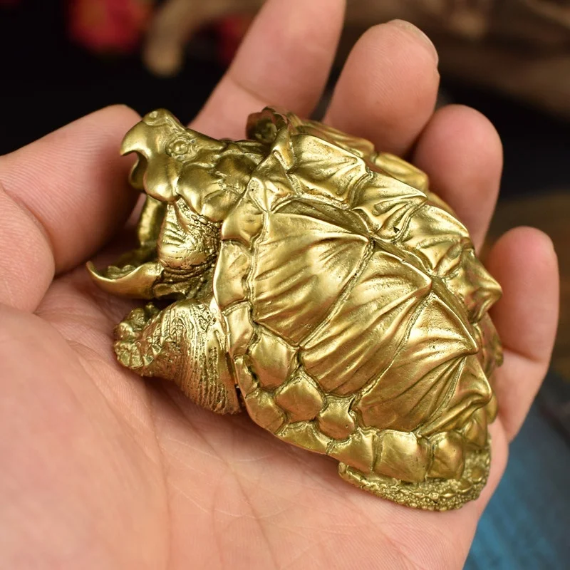 Solid Brass Turtle Figurine Vintage Tortoise Statue Home Office Desk Decor Collectible Reptile Ornament Gift for Animal Lovers