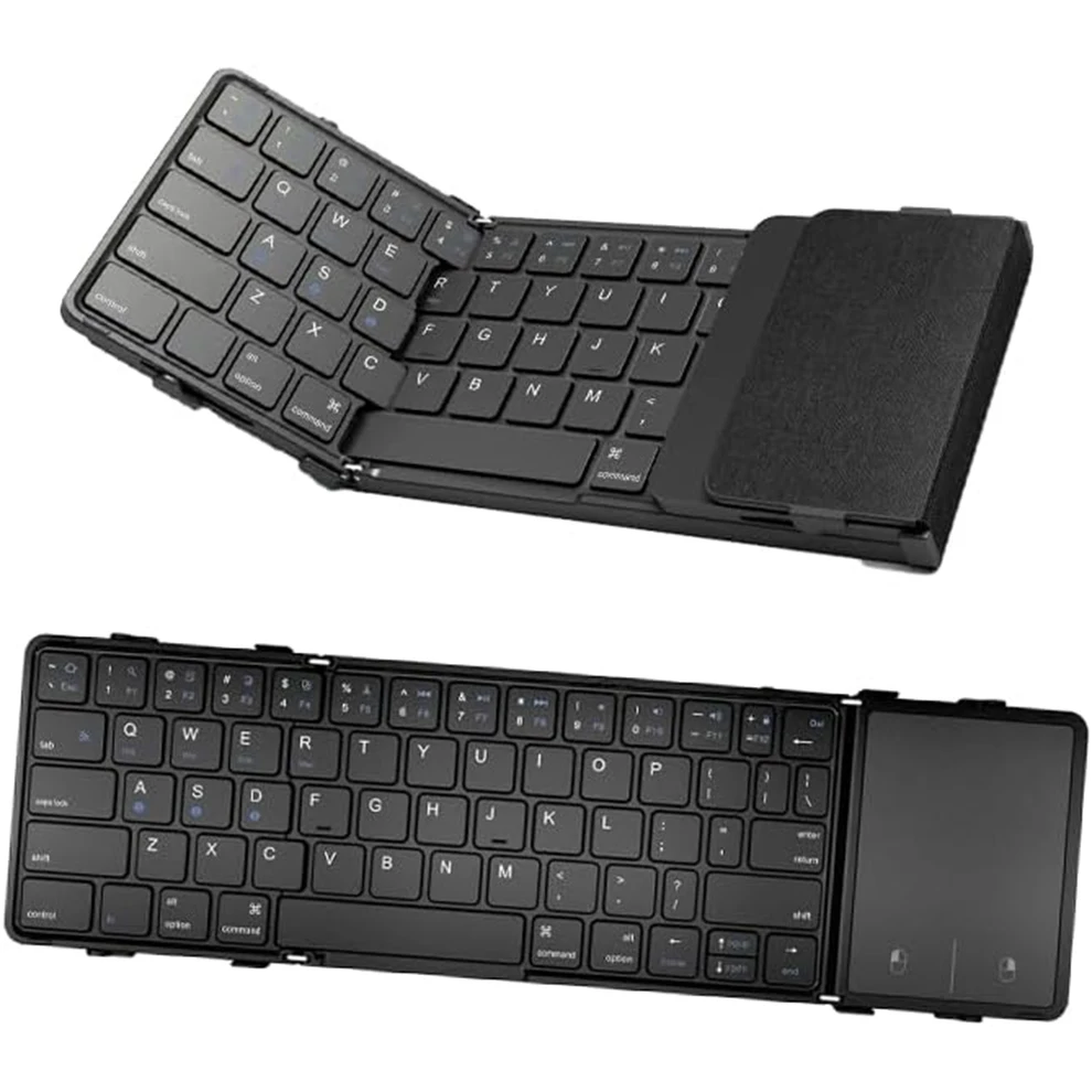 

Foldable Bluetooth Keyboard Wireless Keyboard with Larger Touchpad, Pocket-Sized Folding Keyboard for MacOS Android Windows iOS