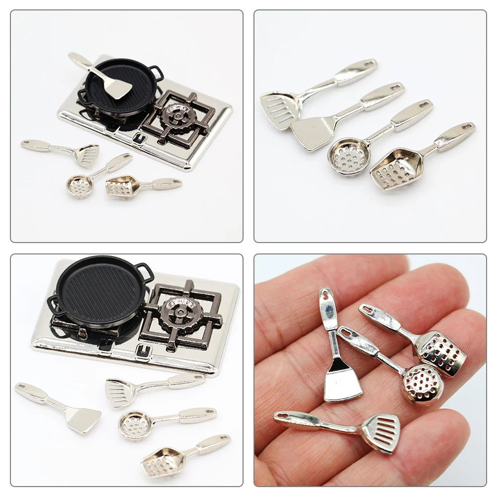 ตุ๊กตาเครื่องครัวชุดสี่ชิ้นมินิของเล่นเด็กเล็กๆอุปกรณ์เสริม Miniature Alloy เด็กเครื่องครัว