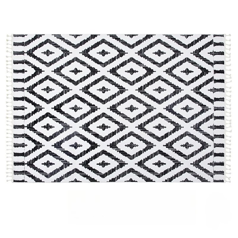 

Turkish original Italian glue-free black and white high-end light luxury living room carpet