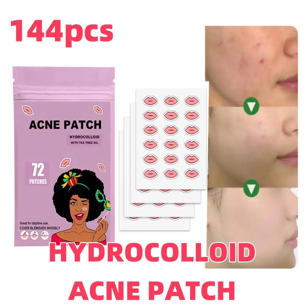 

144pcs Hydrocolloid Acne Patch Tea Tree Essential Oil Waterproof Gentle Non-irritating Repair Acne Healing Absorbing Skin Care