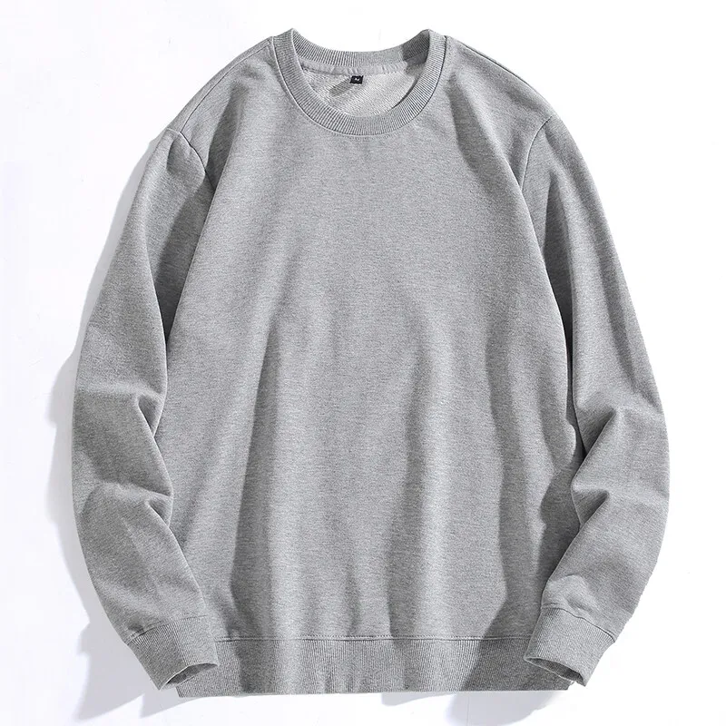 New Spring Autumn 100% Cotton Sweatshirt Men Pullover O Neck Tees Streetwear Couple Hoodies Sweatshirts Tops Mens Clothing 2024