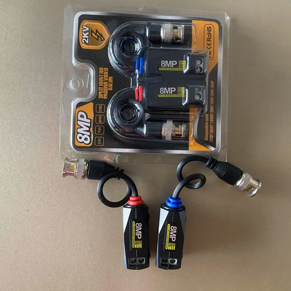 جهاز إرسال واستقبال فيديو Balun 8MP HD CVI/TVI/AHD لكاميرا CCTV الأمنية BNC Cat5 CCTV UTP Video Balun