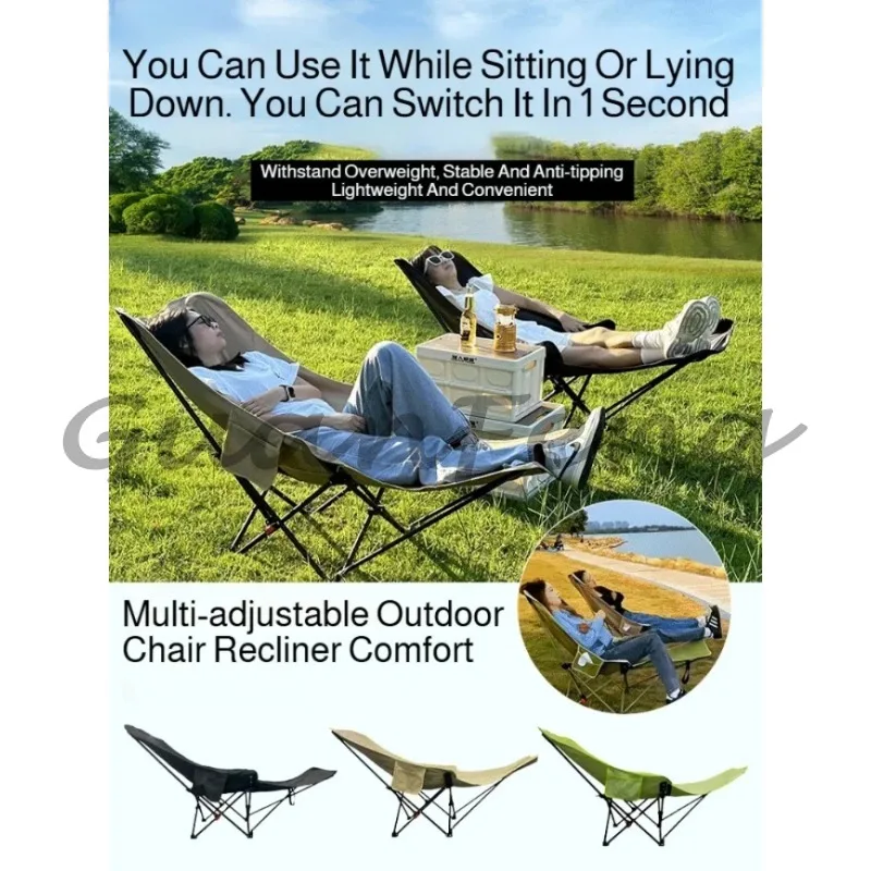 Sleeper curved headrest foldable sleeper four-layer adjustable portable folding chair