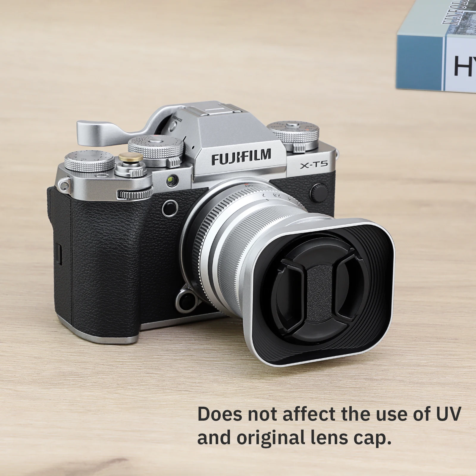 Haoge baioneta quadrado metal lente capa para fujifilm fuji fujinon xf 50mm f2 r wr lente prata LH-X50W, em xpro3 X-T50 xt5 X-T4