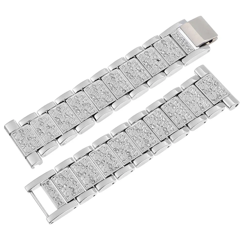 Premium Rhinestone Watch Strap Handcrafted Metal Band Comfortable Slim Design Unisex Replacement Wristband for Luxury Watches