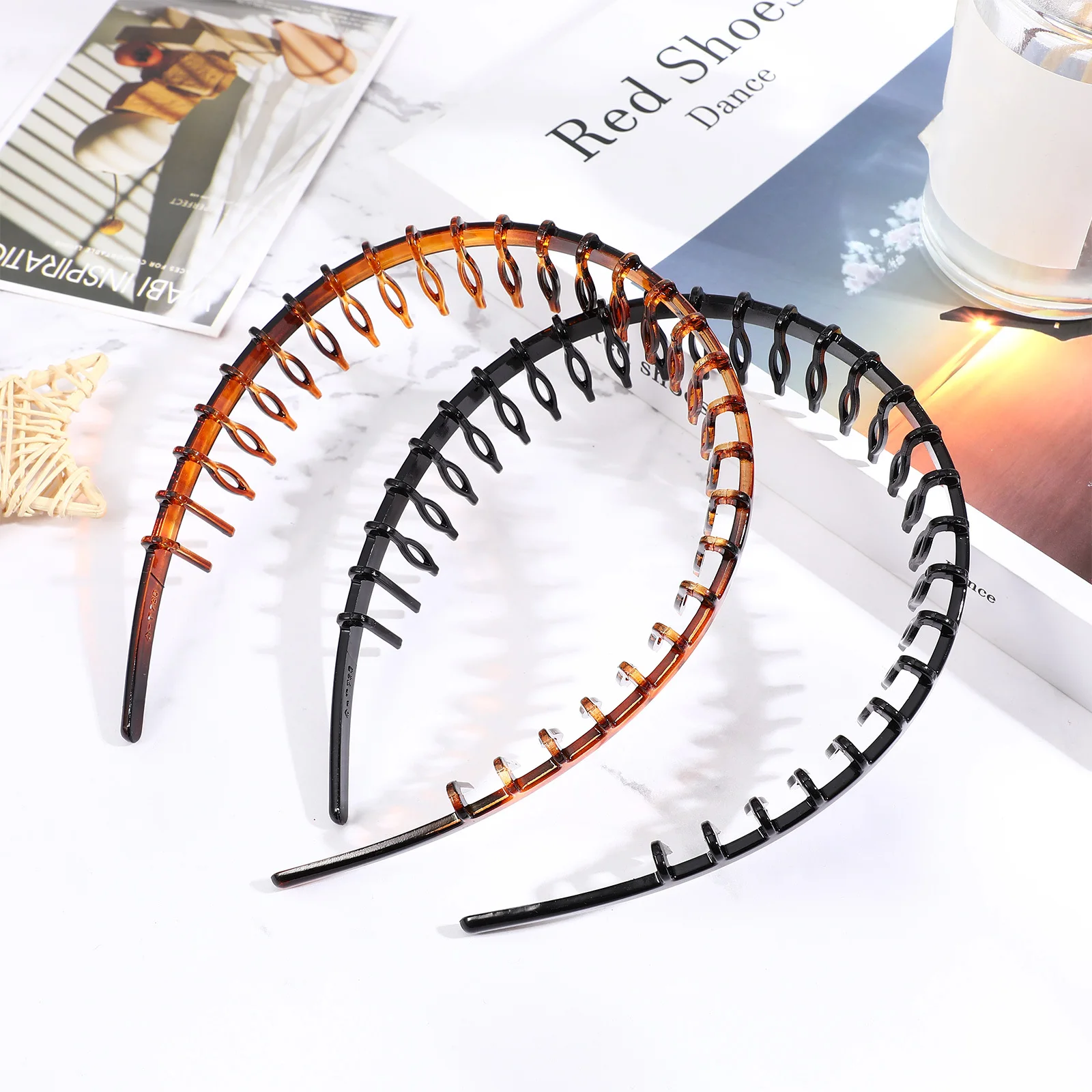 

4Pcs Branch Style Acrylic Headbands Nonslip Teeth Comb Hairbands Face Washing Hair Hoops Women Hair Accessories Decorative