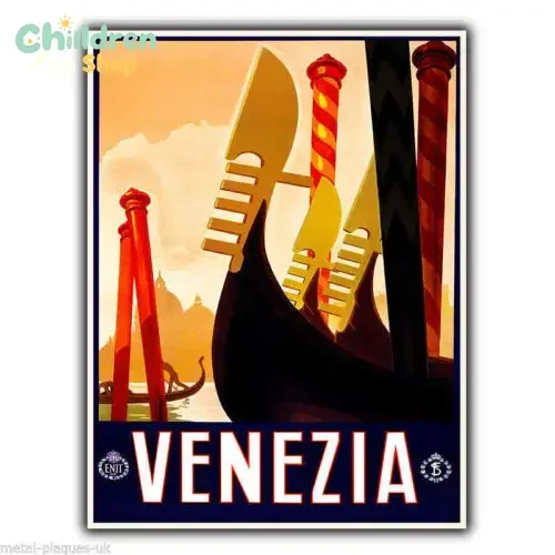 VENEZIA VENICE ITALY Vintage Retro Travel Advert METAL WALL SIGN PLAQUE poster-Aluminum