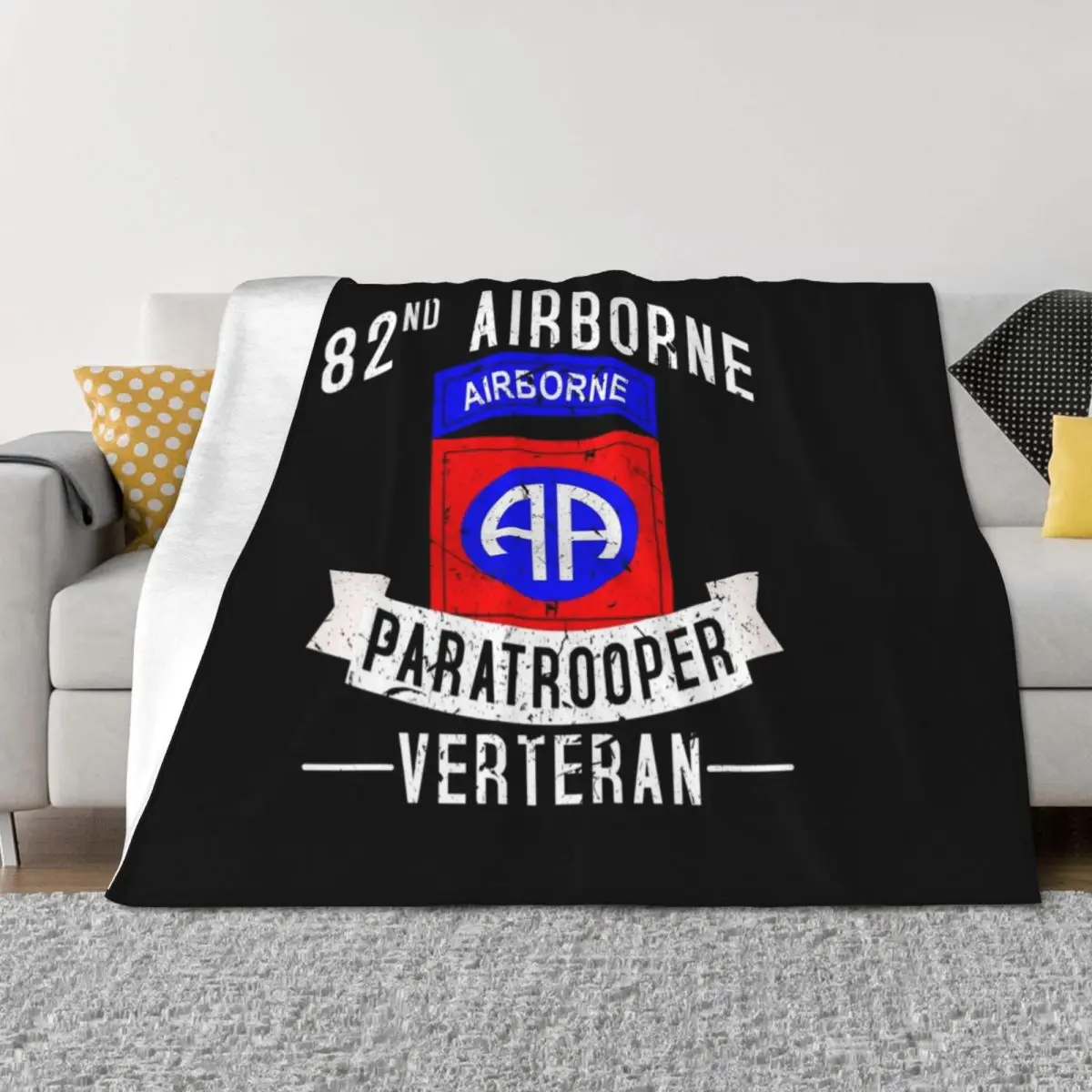 

82nd Airborne Division Paratrooper Army Veteran Throw Blanket Flannels Extra Large Throw Hairys Hairy Blankets