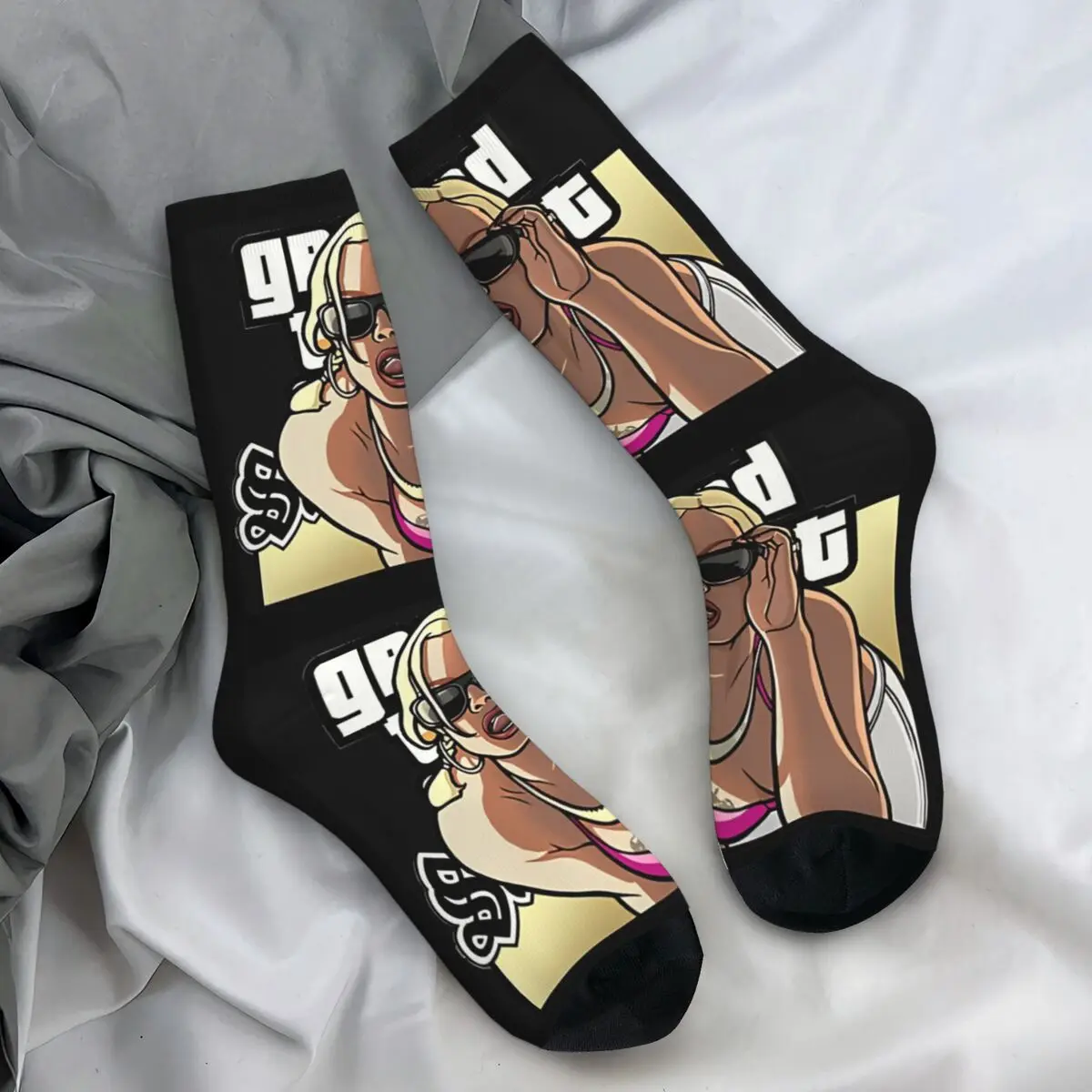 Grand Theft Auto Socks GTA Adventure Game Fashion Stockings Women Men Soft Cycling Socks Winter Design Non-Slip Socks