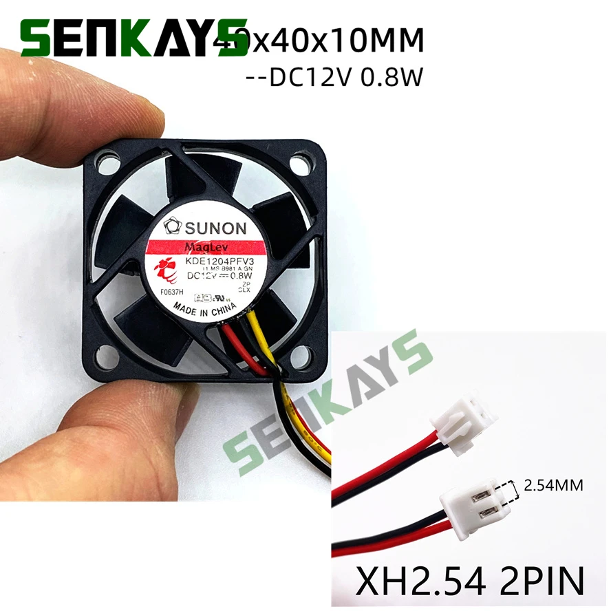 SUNON Maglev KDE1204PFV3 4010 40mm 40x40x10mm Cooling Fan 4CM  DC12V 0.8W For 3D Printer North Bridge Chip Fan 3pin