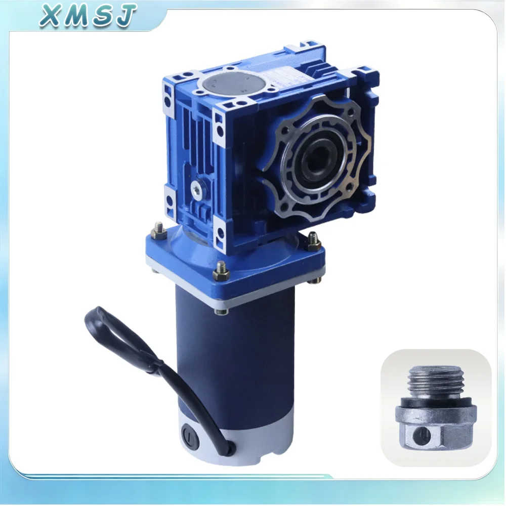 12V 42rpm 90W DC Worm Reducer Motor, RV30 & RV40 Gearbox Right Angle Self-locking Drive Motor