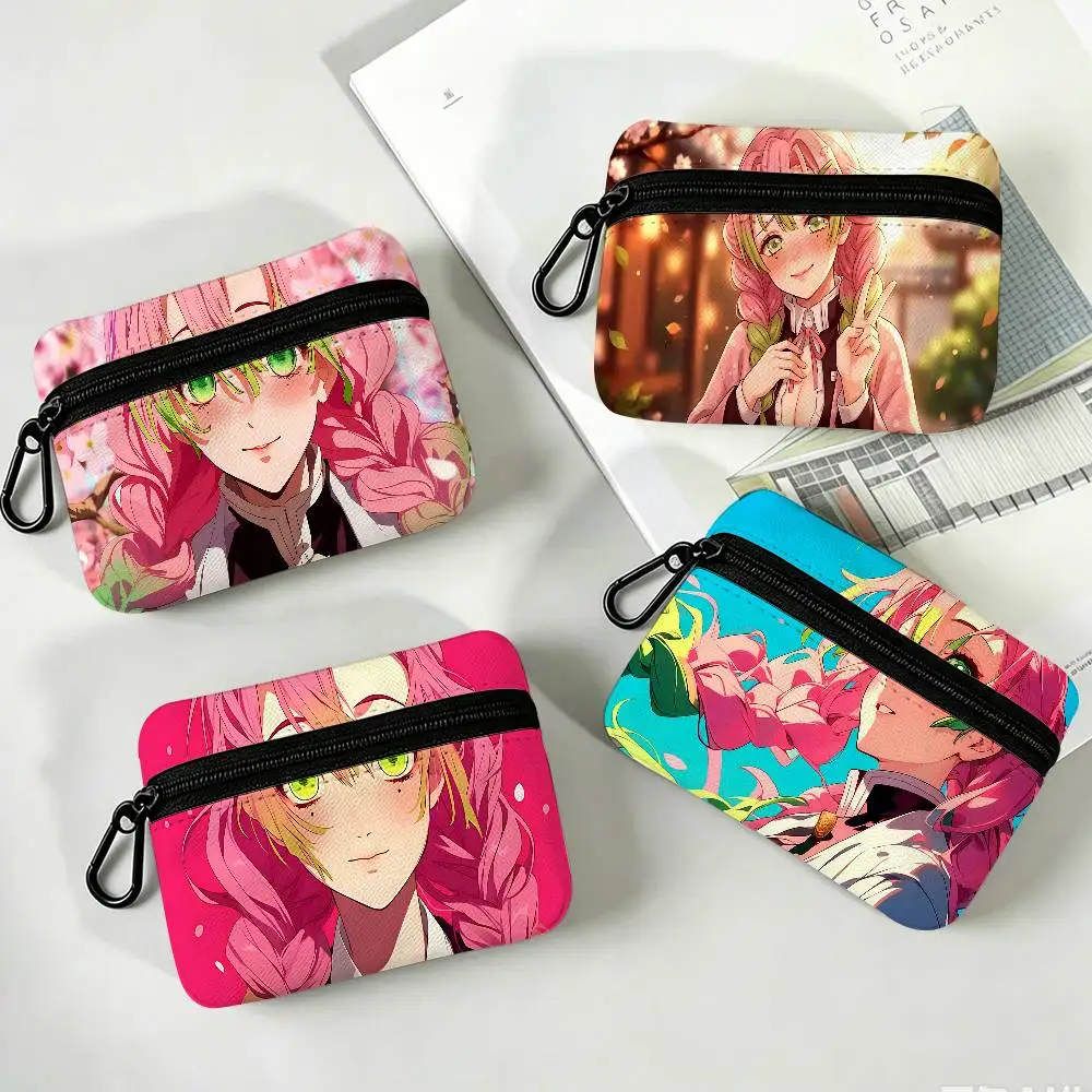 K-Kanroji Mitsuri Wear-resistant Oxford Cloth Coin Purse Portable Backpack Hanging Card Storage Bag