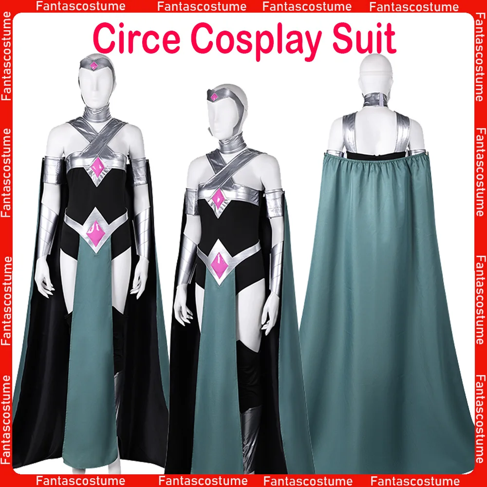 Circe Cosplay Jumpsuit Cloak Villain Uniform Clothing Costume 2024TV Commandos Crown Outfits Halloween Carnival Suit Women Suit