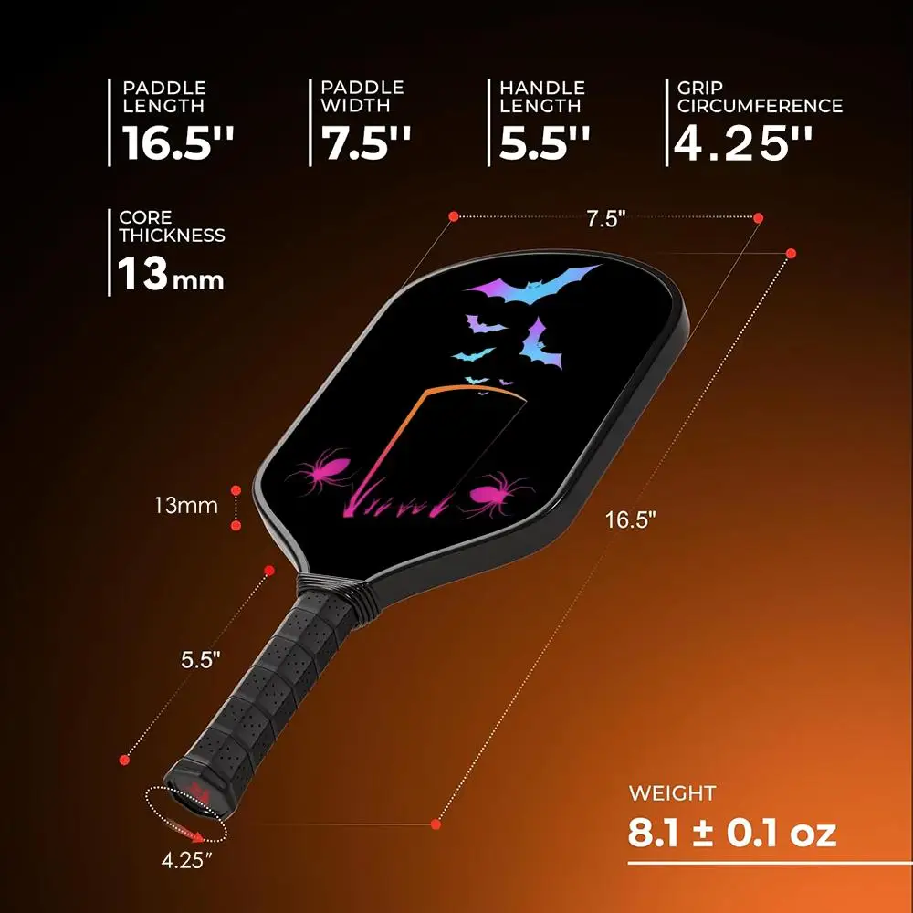 مجموعة مجداف كرة البيسبول الداكنة خفيفة الوزن من الألياف الزجاجية 13 مم على شكل قرص العسل الأساسية مضرب معتمد من USAPA للطاقة والدوران #4