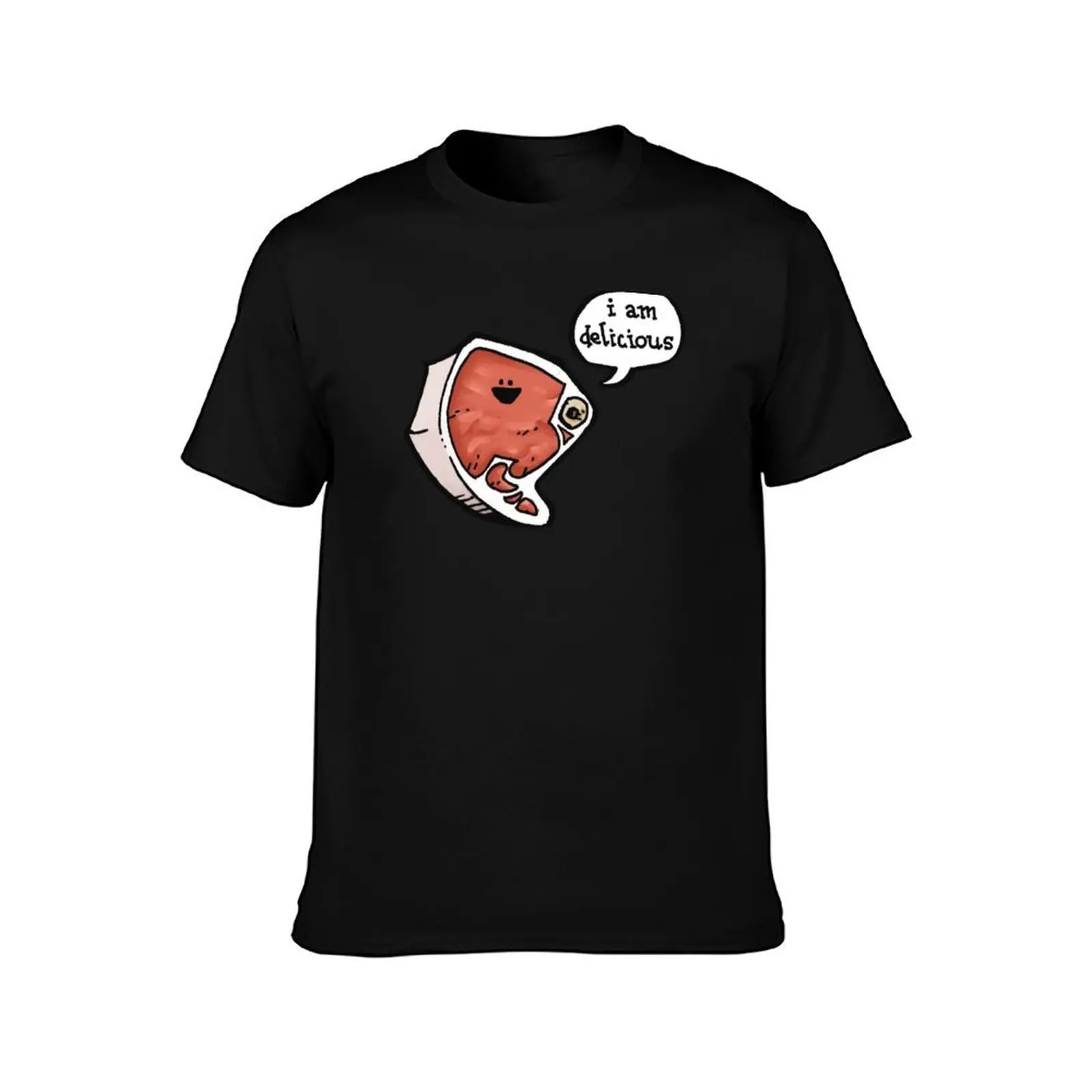 I am delicious! T-Shirt, Summer Casual Cotton Tee, Oversized Streetwear Tops, Vintage Graphic Print, Loose Fit Short Sleeve