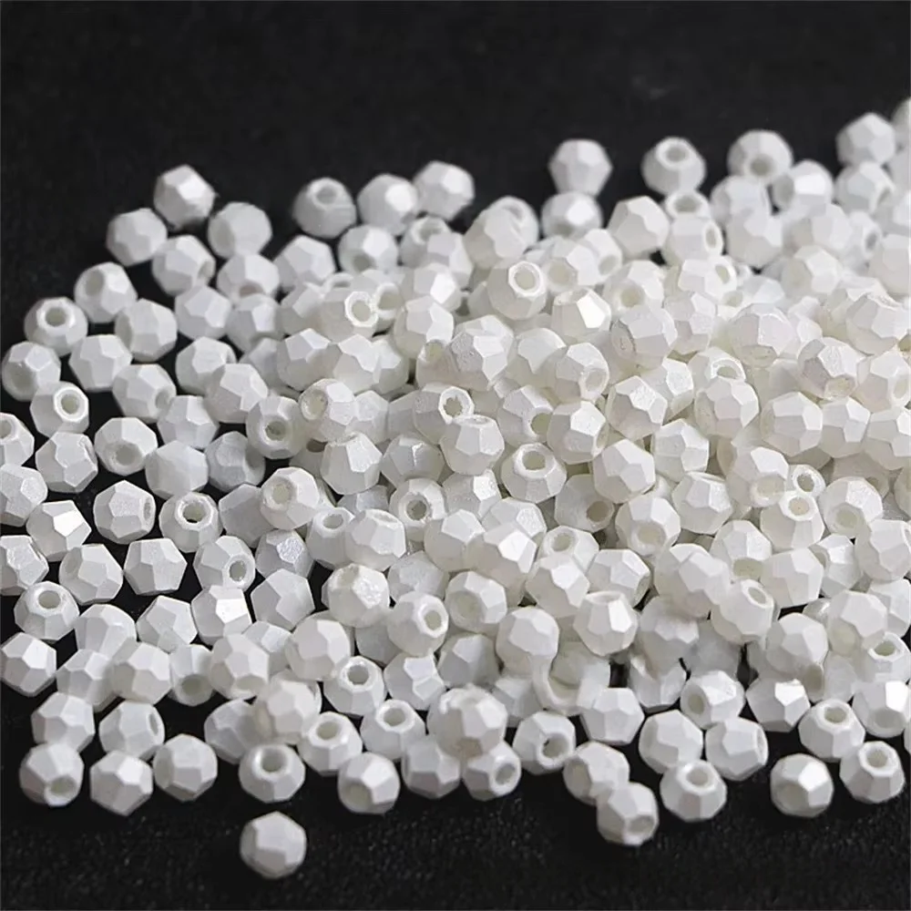 4mm Fire Grinding Bead Oil Painting Solid Color Cut Surface Scattered Bead Handmade DIY Bracelet Necklace Accessories
