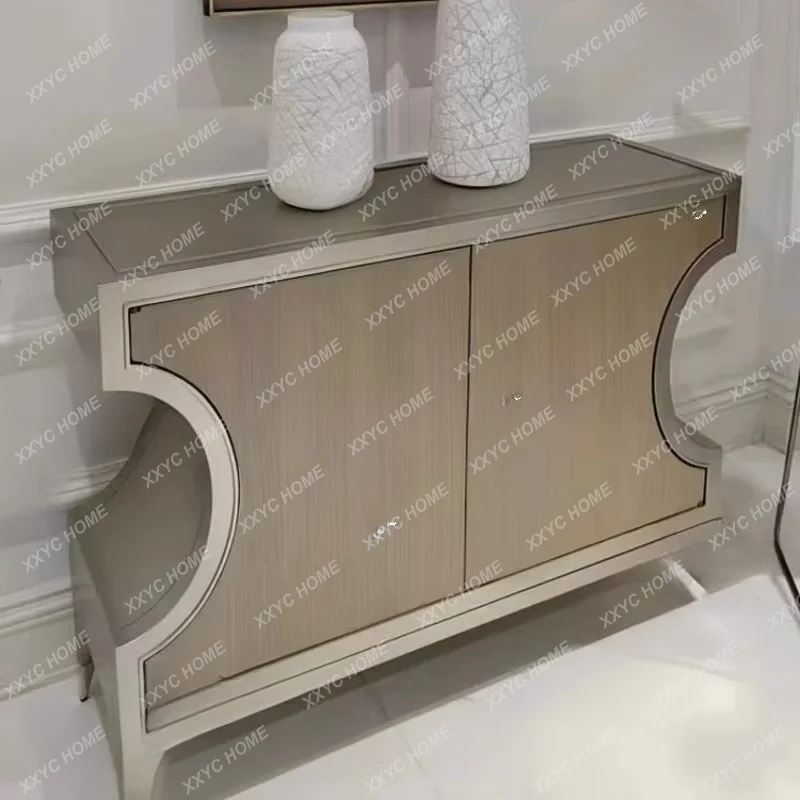 light luxury door cabinet special-shaped door decoration double door shoe cabinet