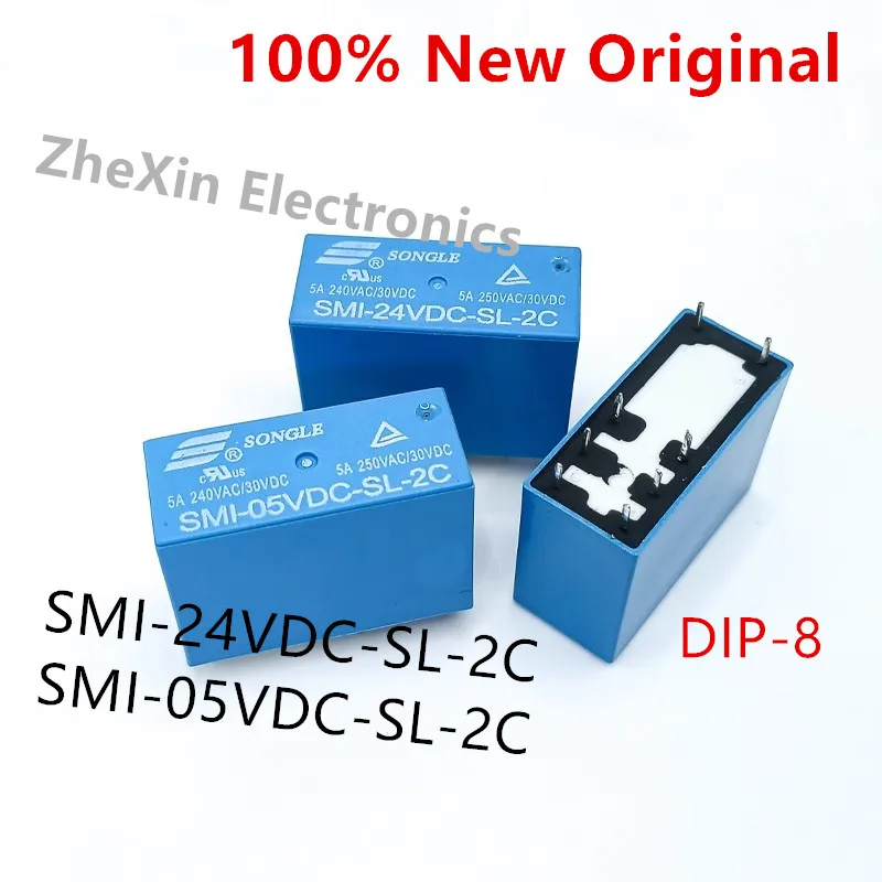 5-10PCS/Lot   SMI-24VDC-SL-2C 、SMI-12VDC-SL-2C 、SMI-05VDC-SL-2C   DIP-8   New original power relay Two open and two close