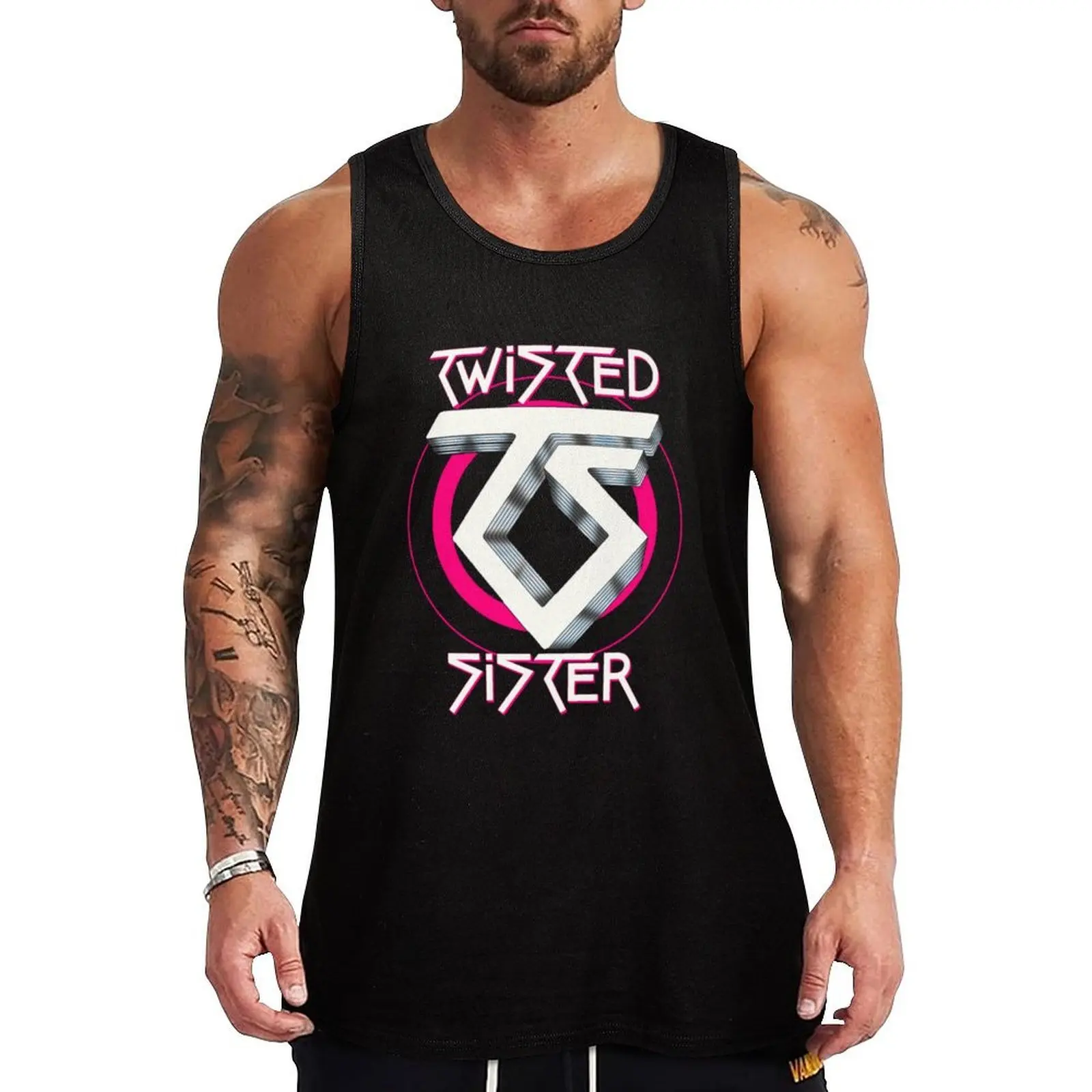 Футболка на бретелях Twisted Sister Band, мужская спортивная футболка для фитнеса, рубашки без рукавов