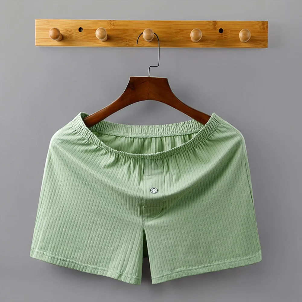 Mens Boxers Briefs Large Size Elasticity Underwears Soft Loose Sleepwear Solid Comf Shorts Trunks Underpants Casual Homewear