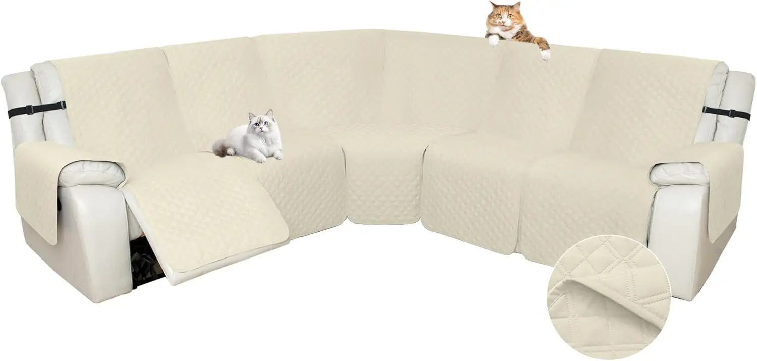 

Sectional Recliner Couch Covers for Reclining Sectional Corner Sofa Cover for Dog Washable L Shaped Recliner Slipcover