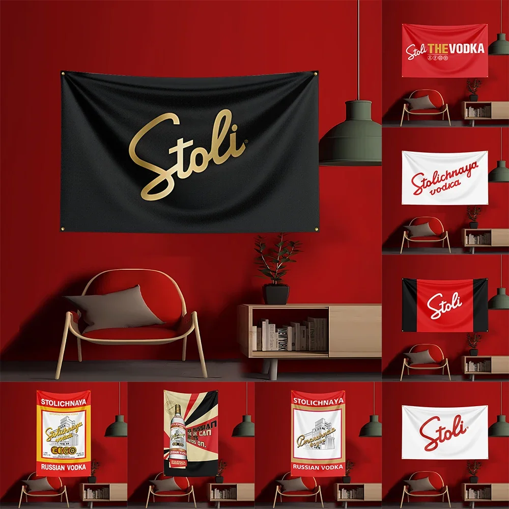 Bandera de Vodkas S-Stolichnayas de 90x150cm, pancarta de vino con Alcohol impresa de poliéster para jardín decorativo, bebida, ron, bandera de cerveza