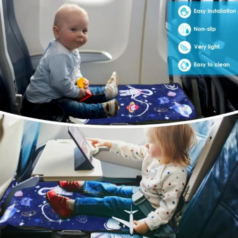 Cartoon Kids Travel Airplane Bed Portable Baby Airplane Seat Extender With Storage Bag Cars Extender Leg Rest for Children