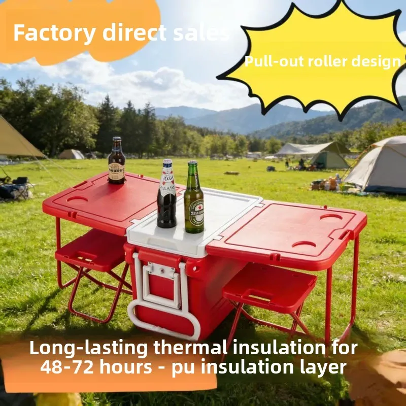Food preservation stall refrigerated outdoor incubator commercial foldable seat, camping portable multi-functional barbecue