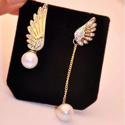 New Crystal Fairy Long Style Bohemian Style Rhinestone Pearl Tassel Temperament Versatile Earrings Jewelry Gift For Women
