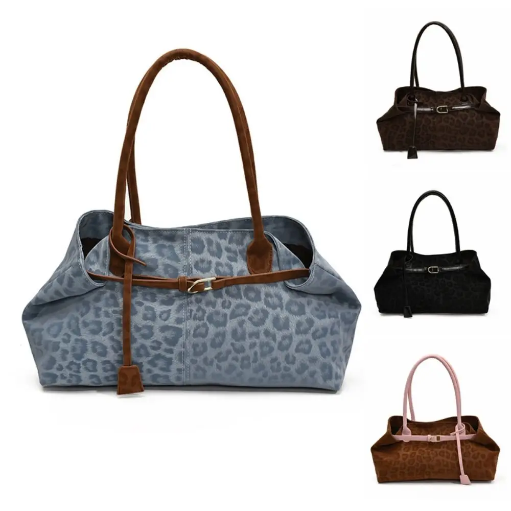 

Stylish PU Leopard Print Tote Bag Versatile Casual Satchel Large Capacity Women's Shoulder Bag Travel