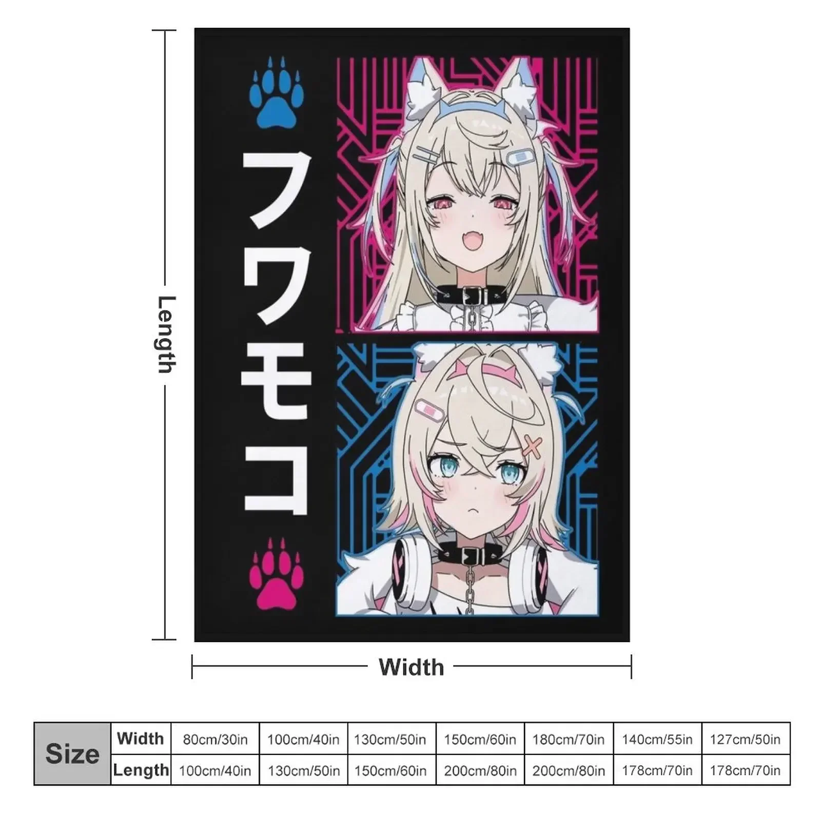 FuwaMoco Advent Throw Blanket anime Designers Retros Large Blankets