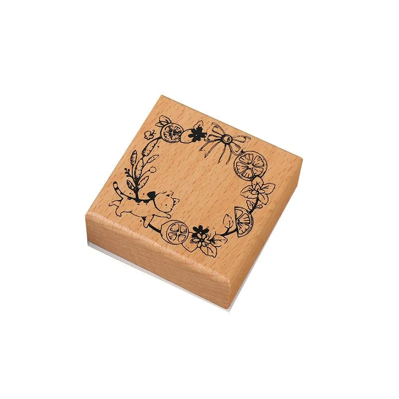 Wood Mounted Rubber Stamps Butterfly And Cat Decorative Wooden Rubber Stamp for DIY Craft Card Scrapbooking Supplies