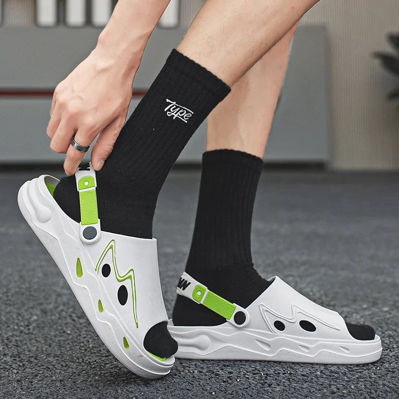 شبشب رجالي منصة عدم الانزلاق داخلي في الهواء الطلق الوجه يتخبط موضة خفيفة الوزن اثنين ارتداء صنادل المشي في الهواء الطلق حذاء الشاطئ للرجال #6