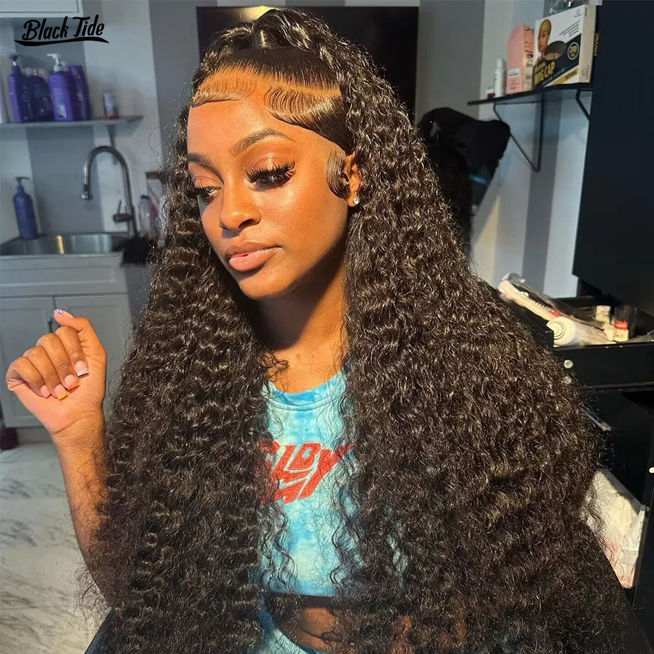 

34inch Curly 13x4 Lace Frontal Wigs HD Full Lace Human Hair Wigs Kinky Curly Transparent Lace Front Wigs For Black Women On Sale