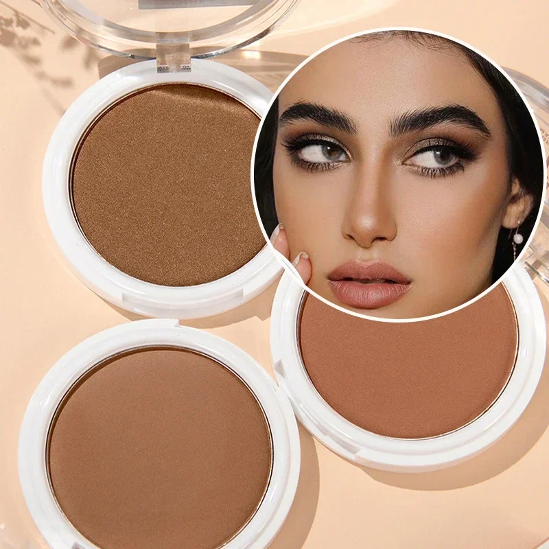 Heallor 3 Color Matte Contouring Bronzer Powder Natural Easy To Blend Highlighter Contour Palette Enhance Face Complexion Cosmet