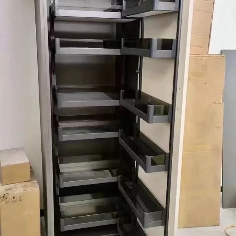 Aluminum alloy high cabinet linkage pull basket, special size multi-layer type