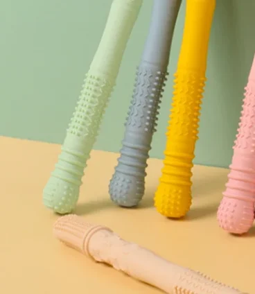 Straw Teether Children's Toy Soft Silicone Hollow Molar Stick Newborn Teething Tube Molar Toy Gift