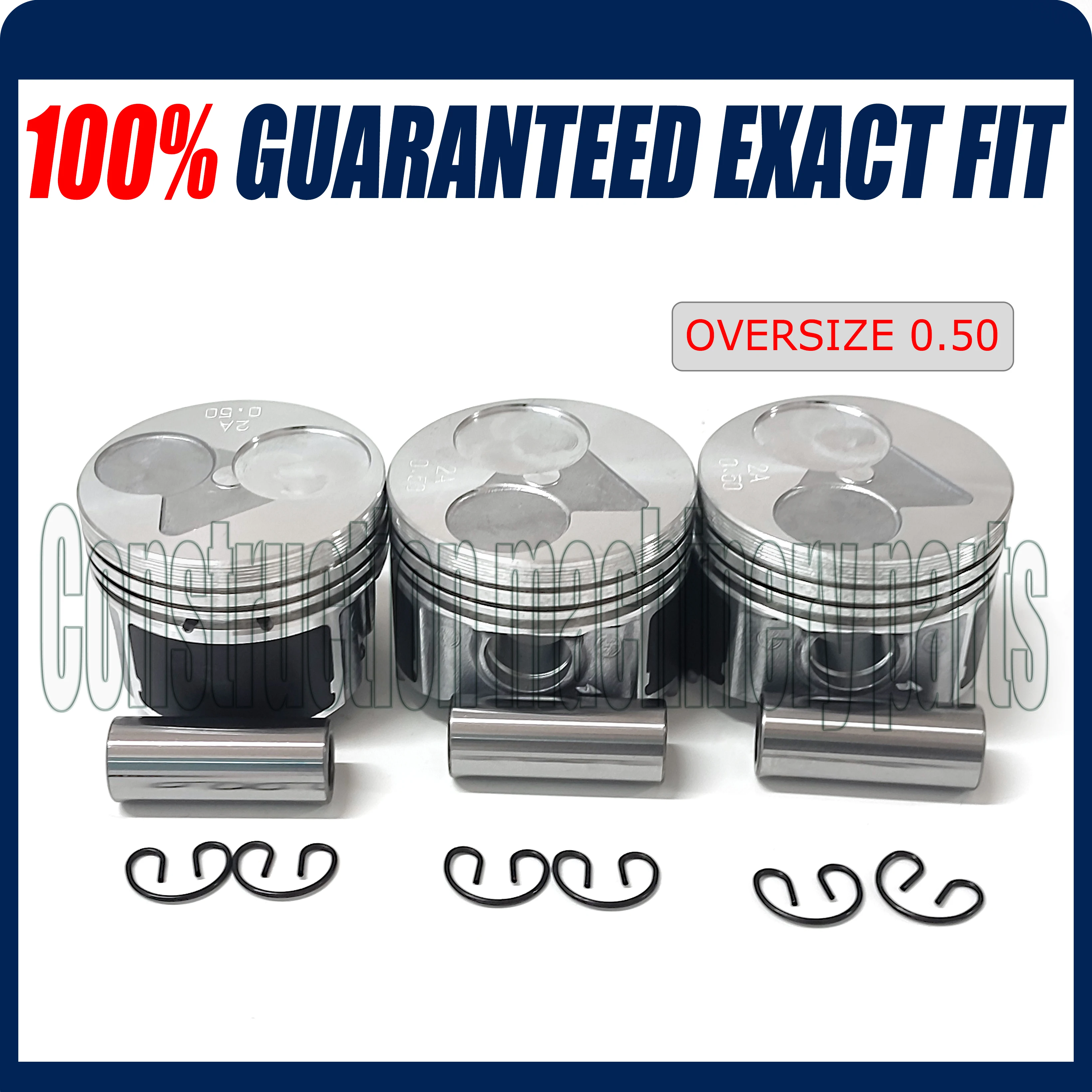 

Z602 D902 Oversize 0.50mm Piston Set For Kubota Engine (thickness of oil ring 3mm)