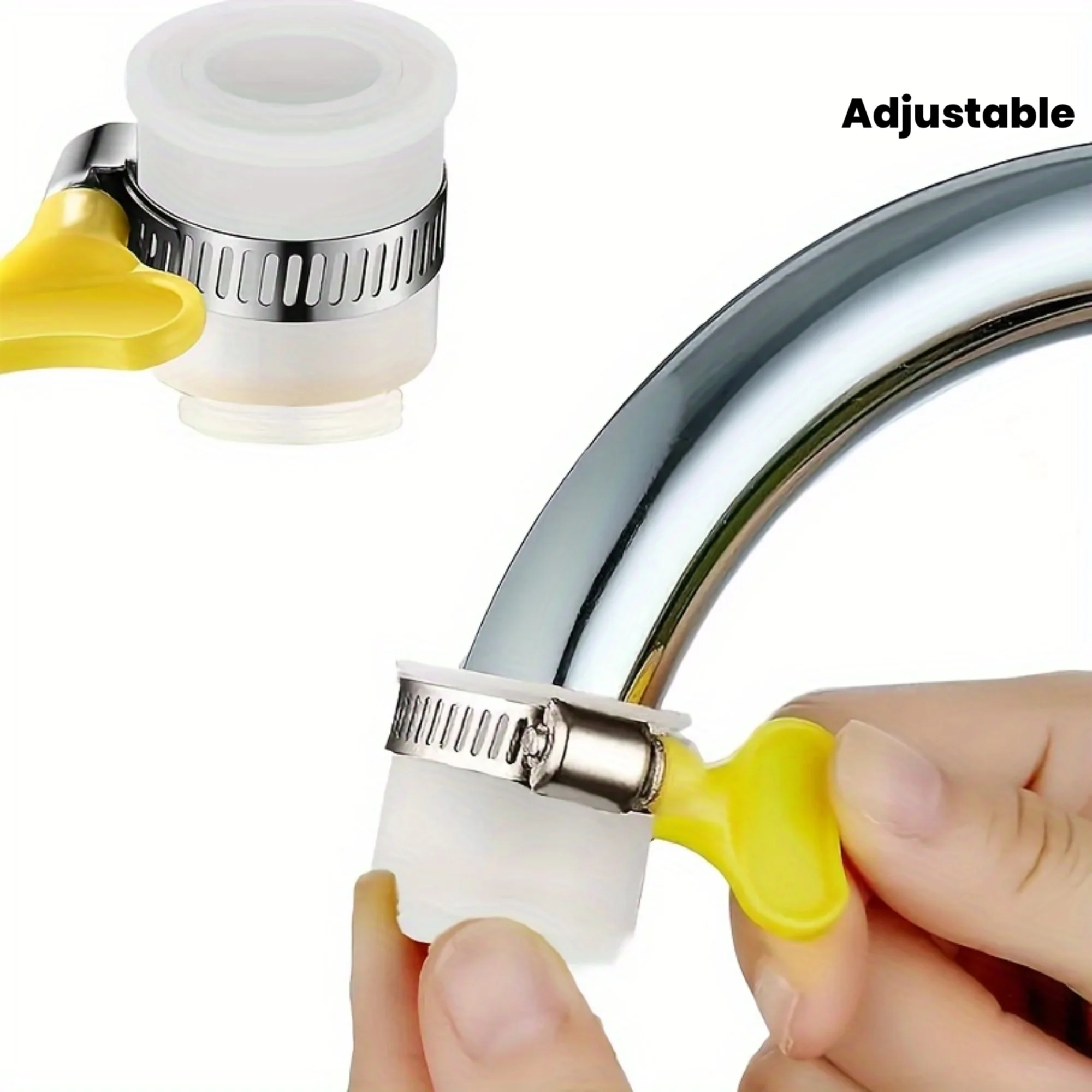 

Adjustable 2-layer faucet adapter - universal metal connector with wrench, suitable for kitchen/bathroom
