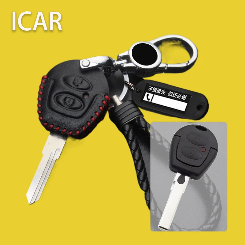

Leather for VW Polo Golf Passat Bora Jetta Sharan Skoda Octavia Seat Leon Ibiza 2 Buttons Remote Car Key Case Cover Protect Fob