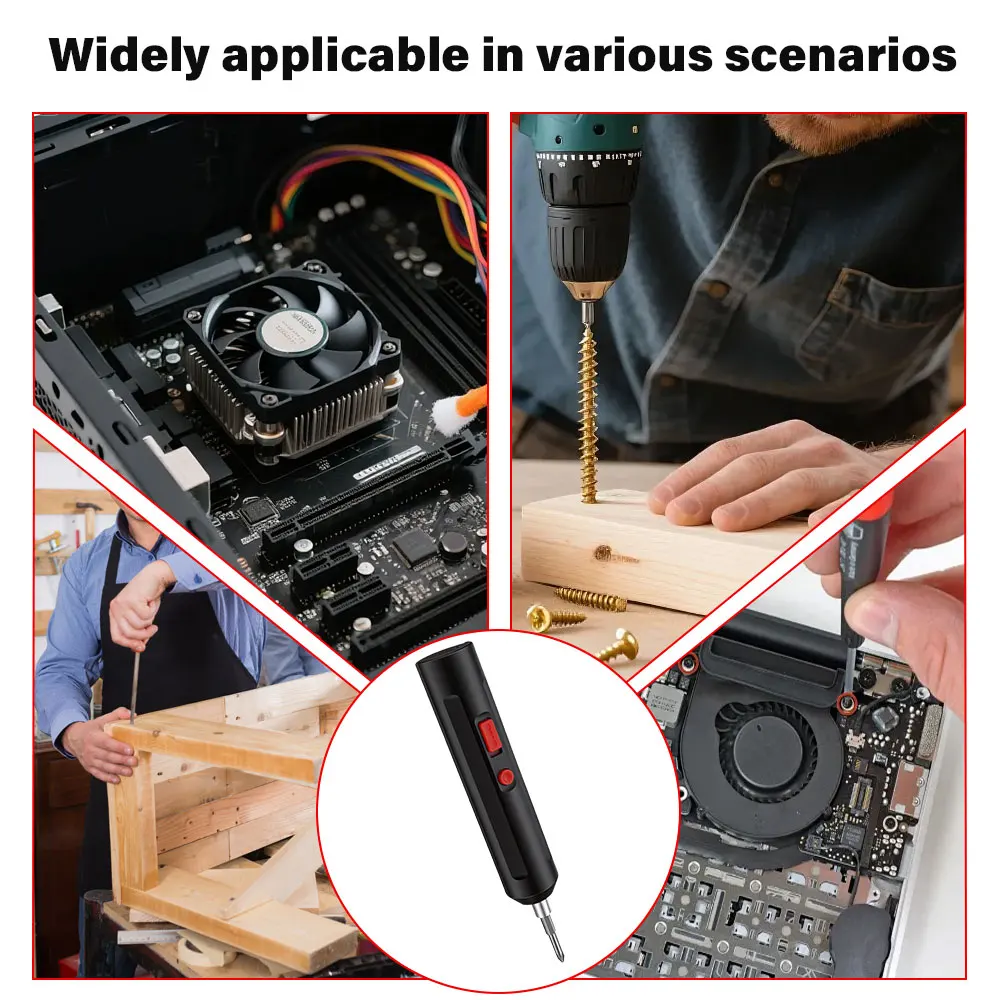 USB Charging Electric Screwdriver 4.2V Cordless Rechargeable Lithium Battery Power Tool For Household Fastening Drilling Repair