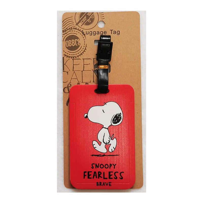 Snoopy Fashion Luggage Tags Fashion Portable Men Women Travel Accessories Baggage Label Name ID Address Holder Card Cover