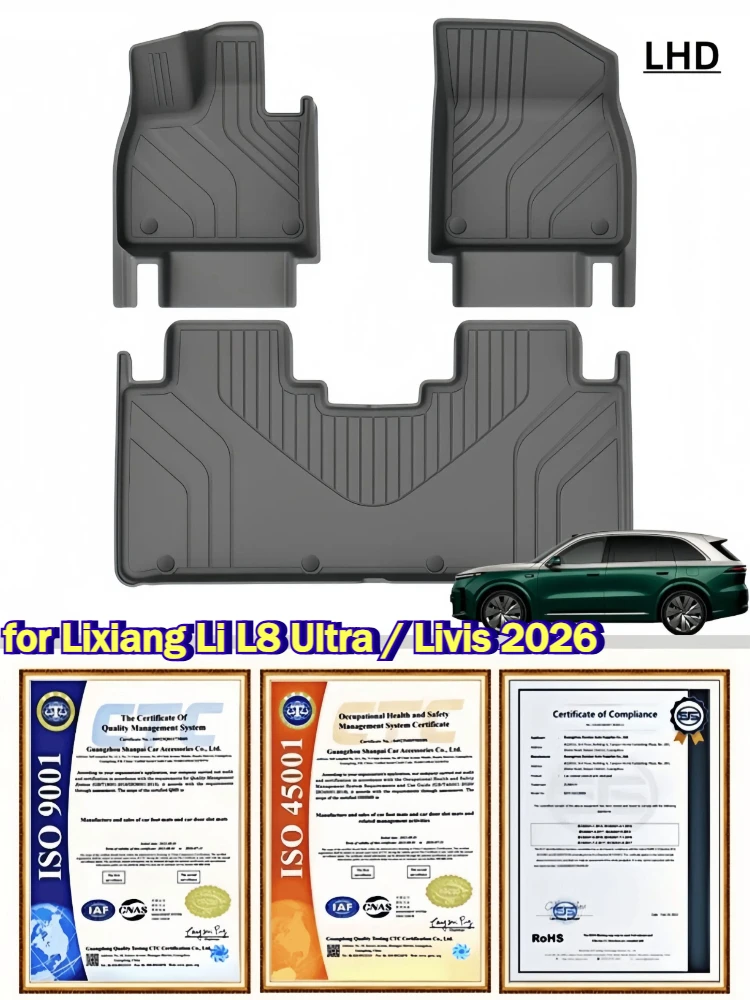 for Lixiang Li L8 Ultra / Livis 2026 Car Floor Mats or Trunk Mat TPE Waterproof Interior Protective Mat Modified Accessories