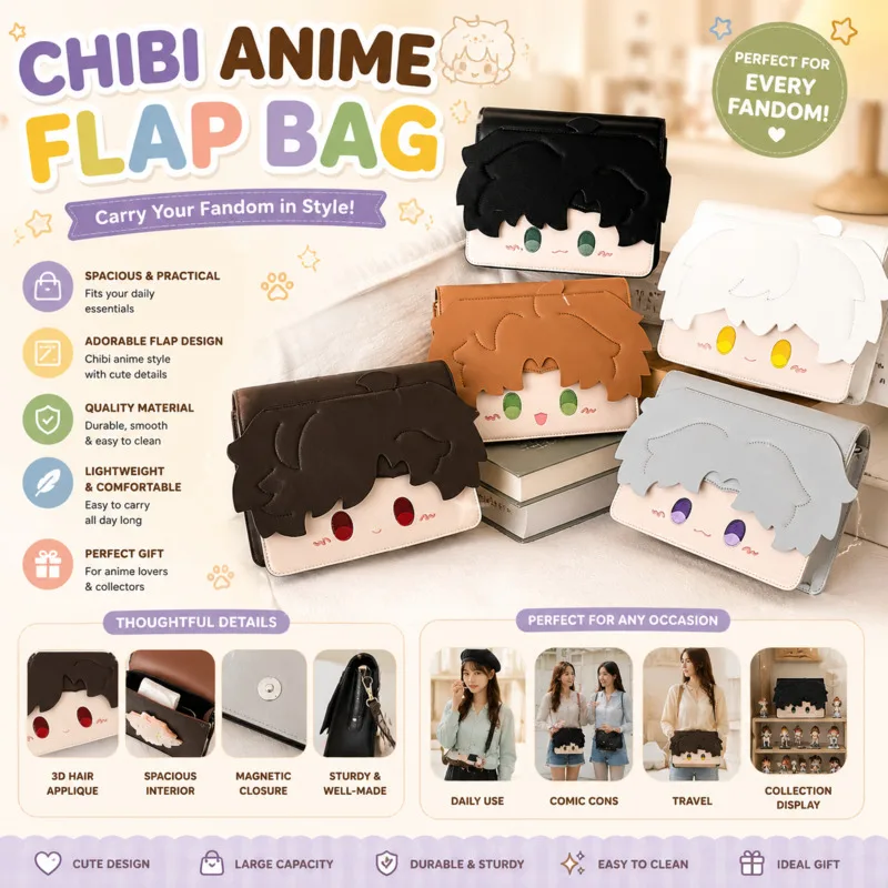 Love And Deepspace Y2K Purse Bag Anime Character Crossbody Shoulder Bag Cute Messenger PU Leather ItaBag Cosplay Handbag Gift