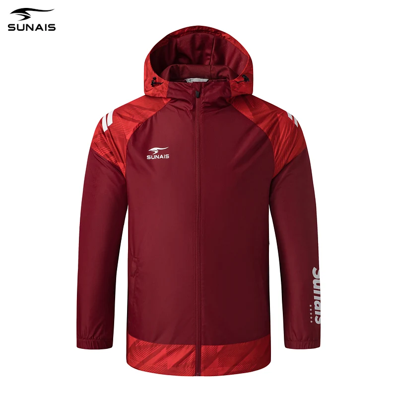 SUNAIS Men's Waterproof Jacket Windbreaker Soccer Training Lightweight Training Outwear Quick Dry Coat 730351