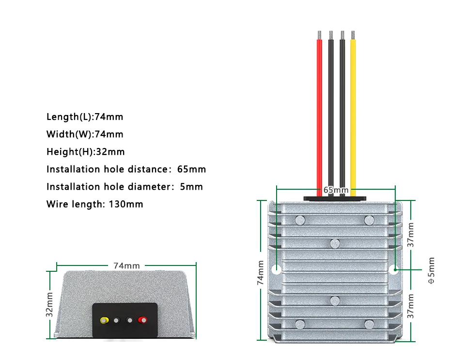 60V zu 24V DC Abwärtswandler 72V 36V 48V zu 24V Bordcomputer-Schalter Router-Strommodul Transformator – Detail 4