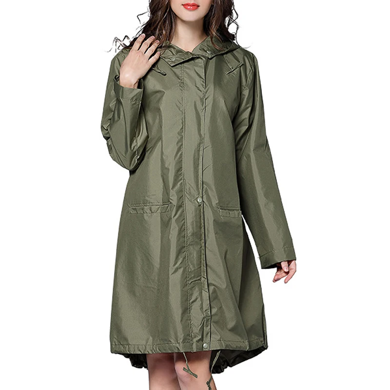 Fashion Women Men Raincoat Jacket Windbreaker Lightweight Breathable Zipper Rain Coat Poncho Windproof Hooded Rainwear Outwear