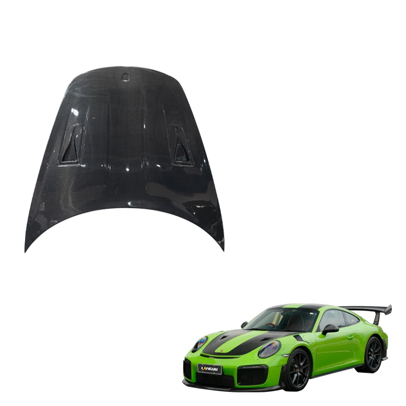 

Modification Langyu Exterior Accessories 718 981 982 GT4RS 991 911.1 991.2 GT2RS Carbon Fiber Front Bonnet for Engine Ho